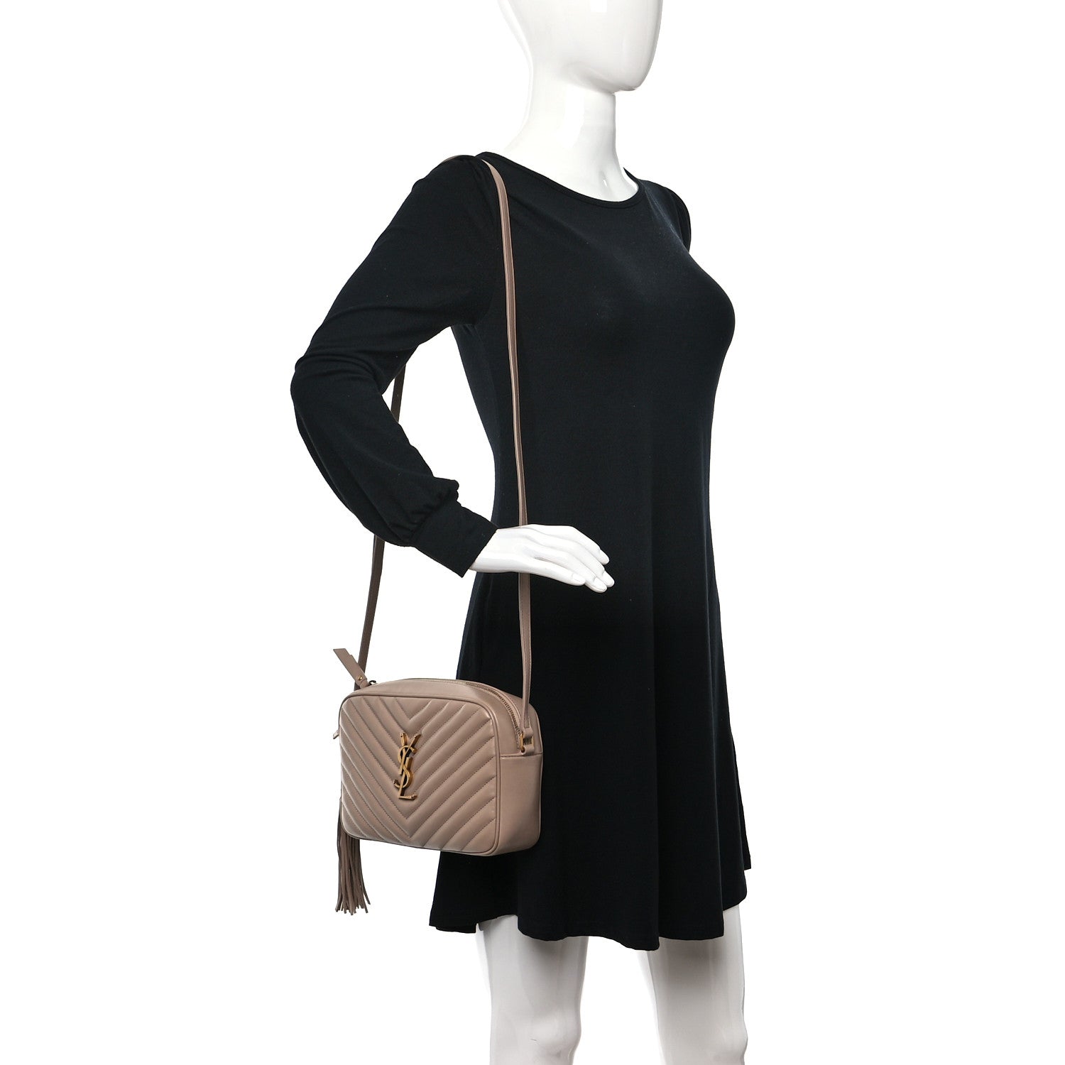 Saint Laurent Calfskin Matelasse Monogram Lou Camera Bag Rosy Sand 2 of 9