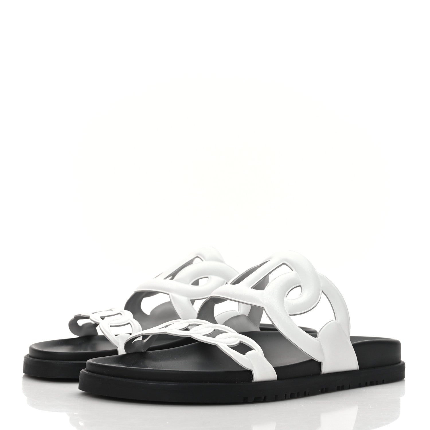 Hermes Nappa Womens Extra Sandals 38 White 3 of 8