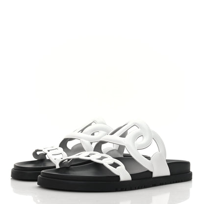 Hermes Nappa Womens Extra Sandals 38 White 3 of 8