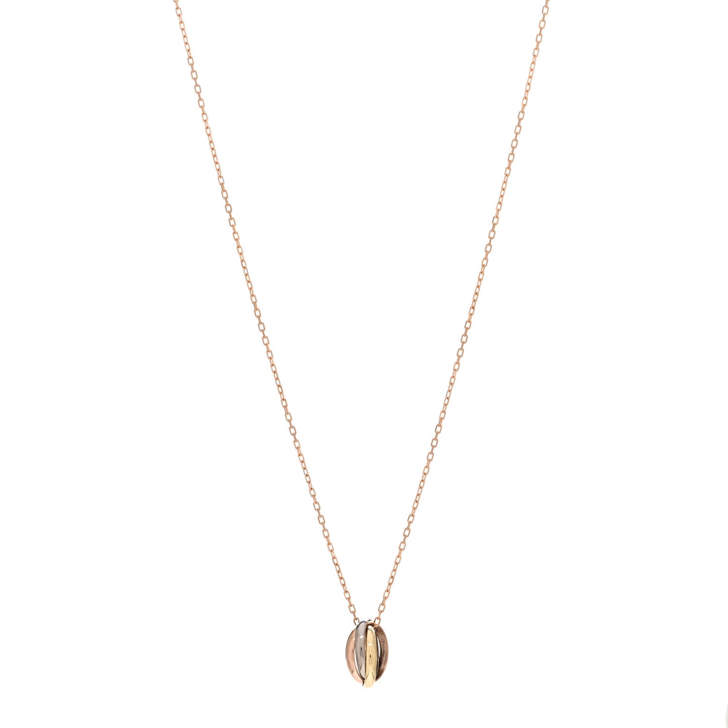 18K Pink Yellow White Gold Baby Trinity Pendant Necklace