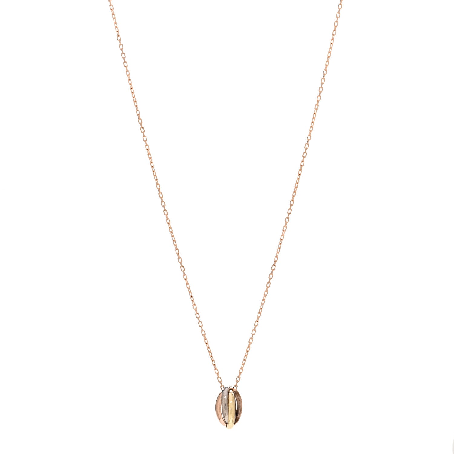 Cartier 18K Pink Yellow White Gold Baby Trinity Pendant Necklace 1 of 5