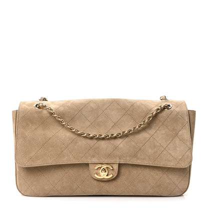 Chanel Suede Calfskin Small Souplissimo Maxi Flap Dark Beige 1 of 10