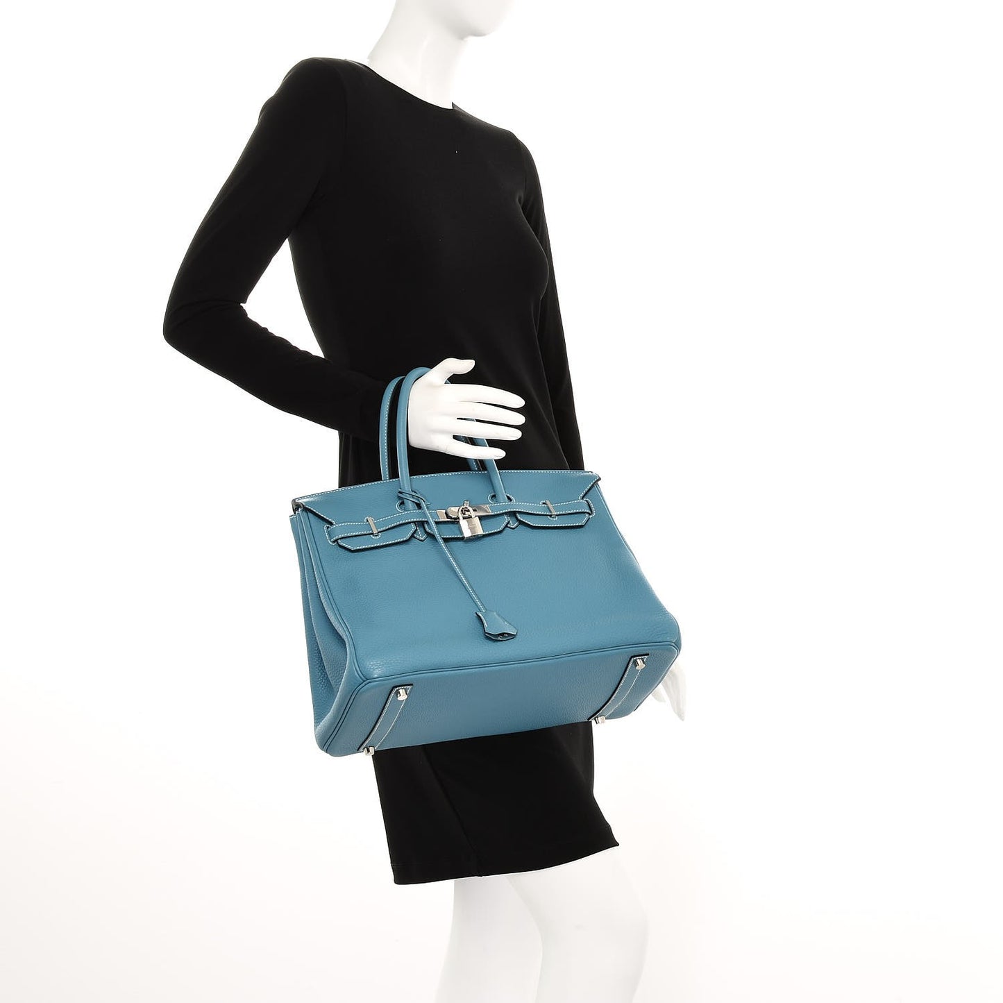 Taurillon Clemence Birkin 35 Blue Jean