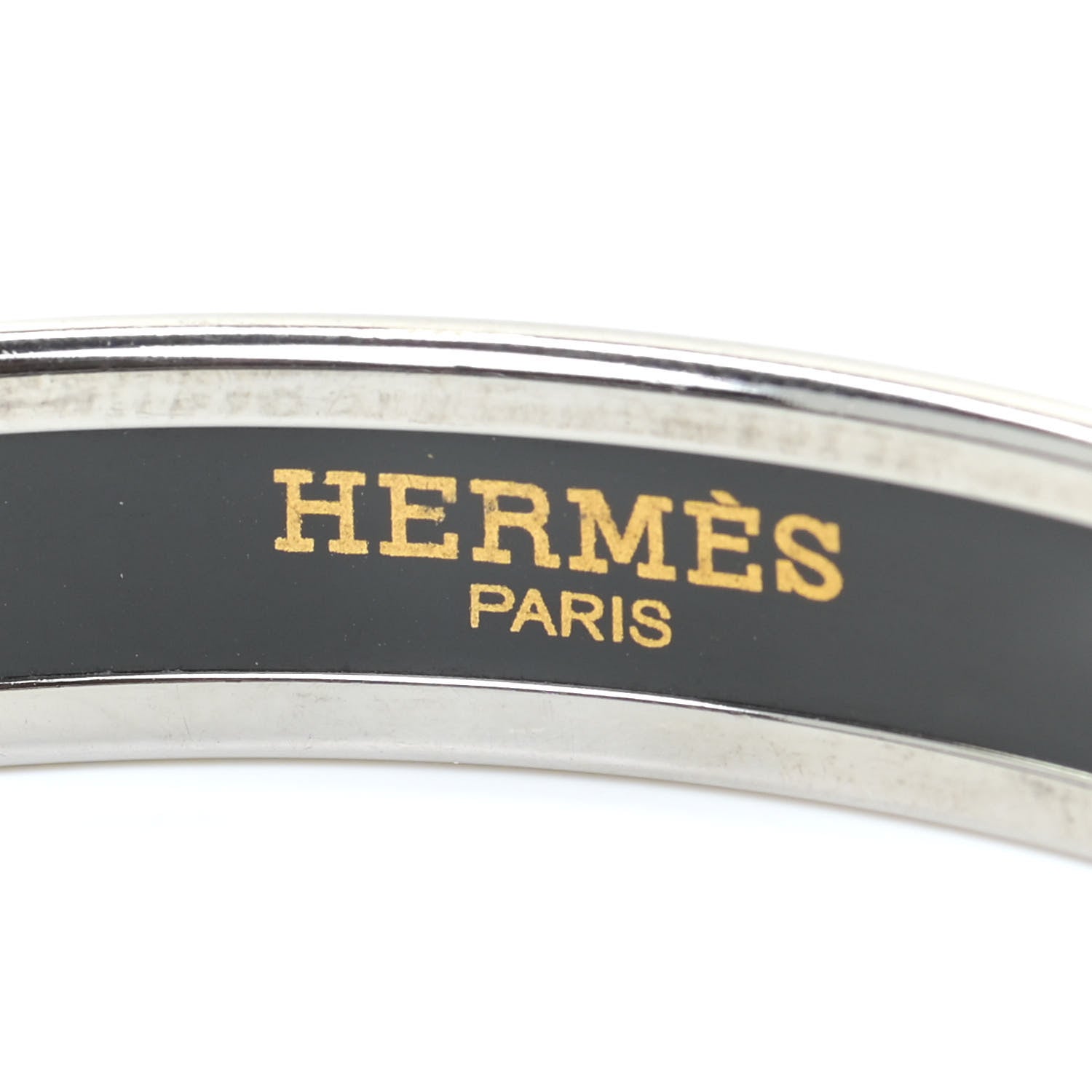 Hermes Enamel Printed Narrow Balcons Du Guadalquivir Bracelet 65 Black 4 of 6
