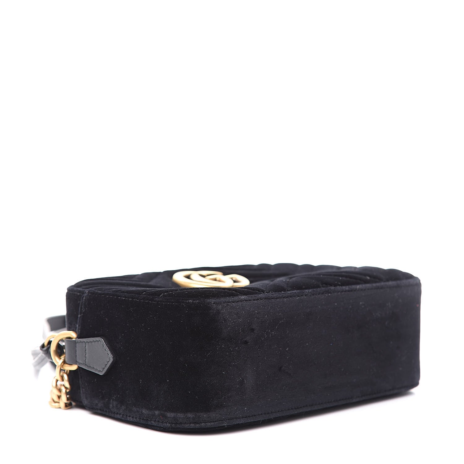 Gucci Velvet Matelasse Small GG Marmont Chain Shoulder Bag Black 4 of 10