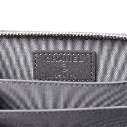 Chanel Goatskin Camellia Embossed Zip Coin Purse Silver 15 of 20