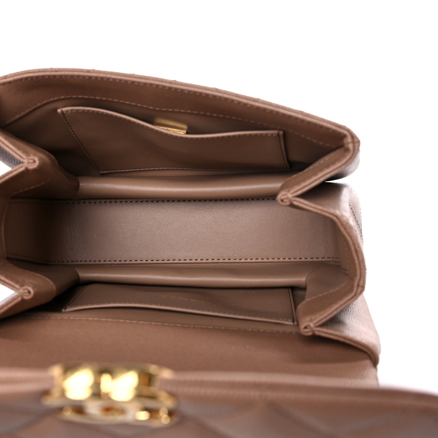 Caviar Quilted Mini Coco First Flap Beige