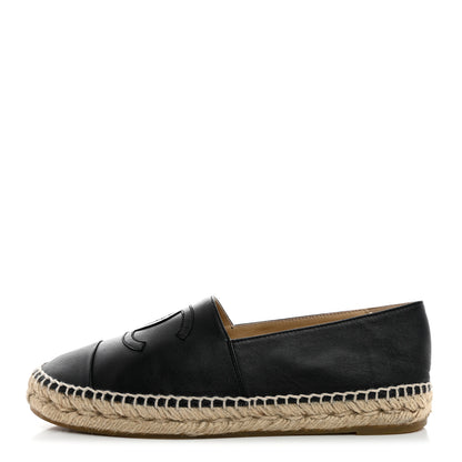 Chanel Lambskin CC Espadrilles 39 Black 1 of 8