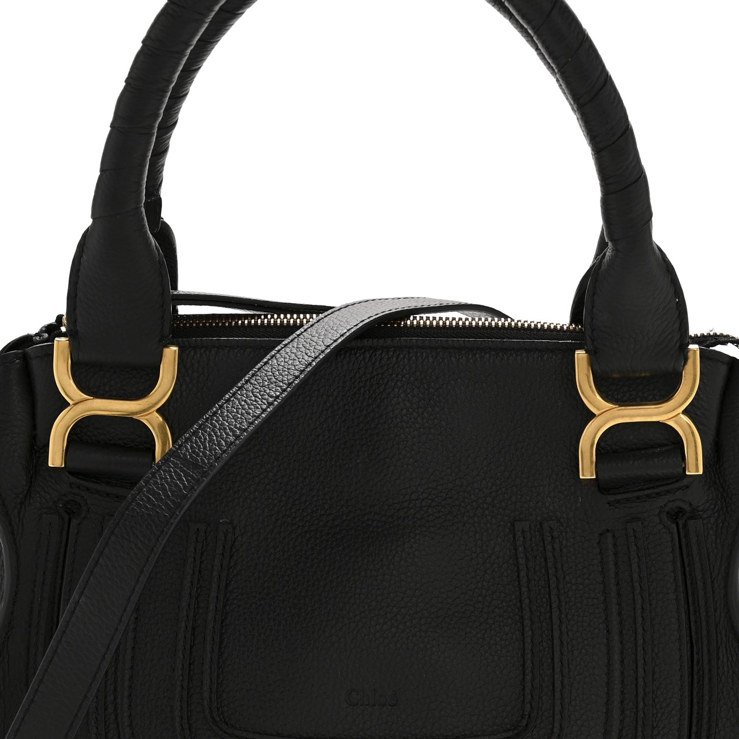 Calfskin Small Marcie Satchel Black