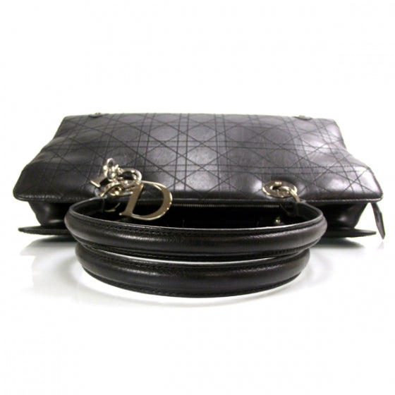 Calfskin Cannage Stitched Large East West Lady Dior Black