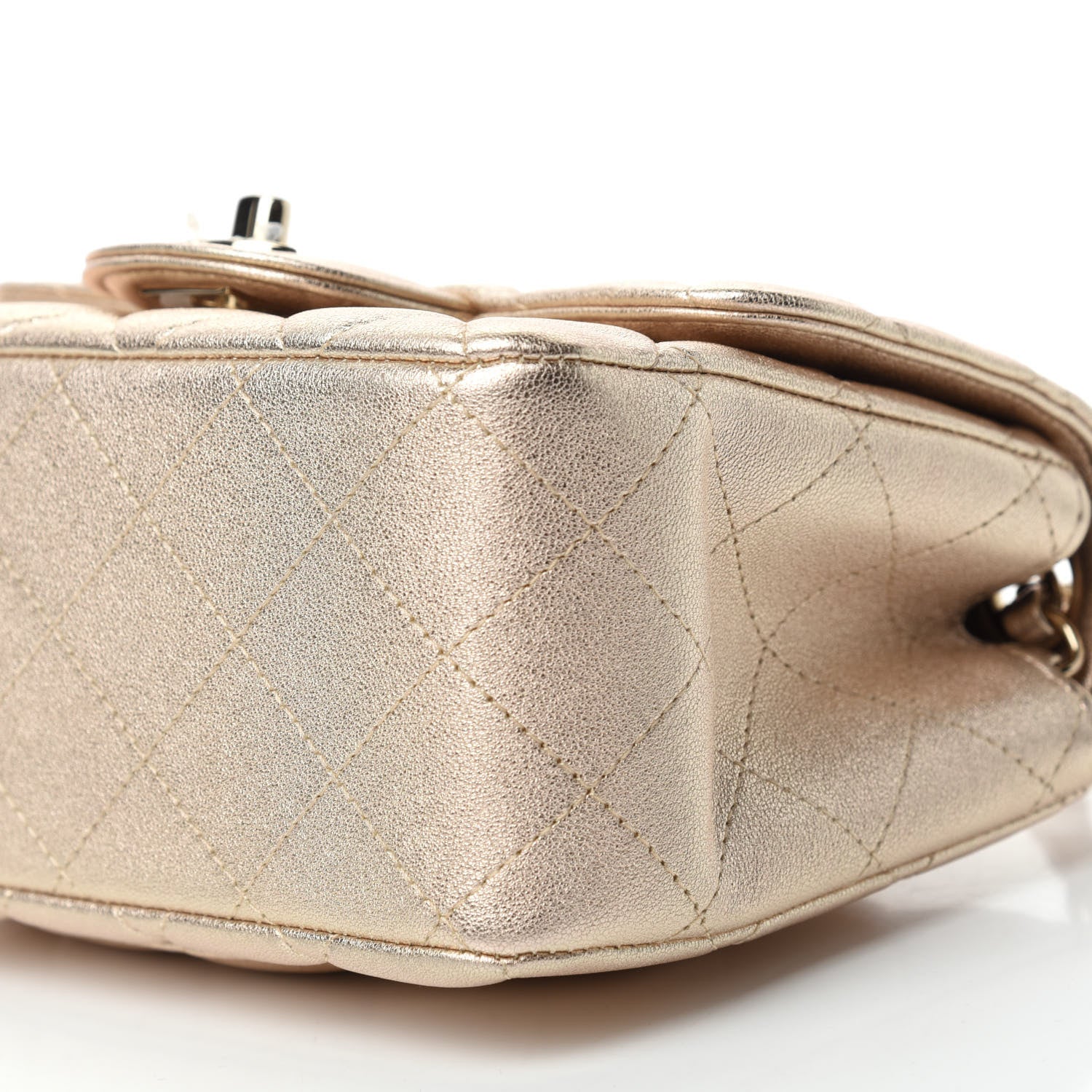 Chanel Metallic Lambskin Quilted Mini Square Flap Gold 7 of 10