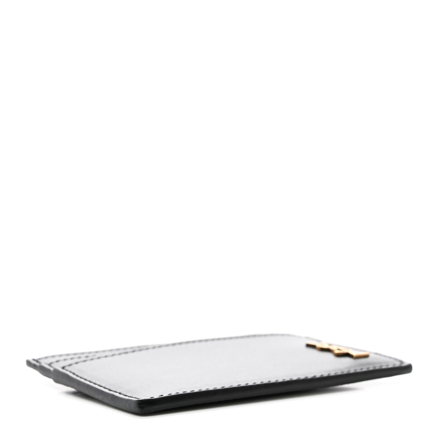 Calfskin Tiny Cassandre Credit Card Case Black