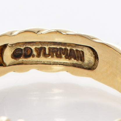 David Yurman 18K Yellow Gold 3 Diamond Metro Cable Ring 51.5 6 4 of 4