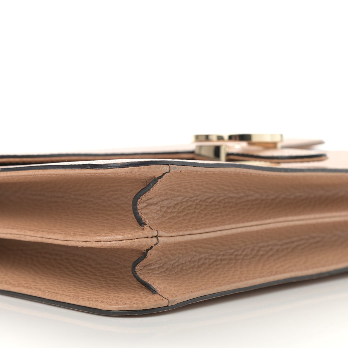 Dollar Calfskin Interlocking G Shoulder Bag Camelia
