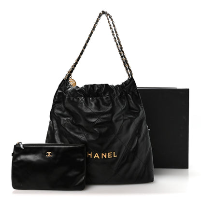 Chanel Shiny Calfskin Quilted Chanel 22 Black 12 of 12