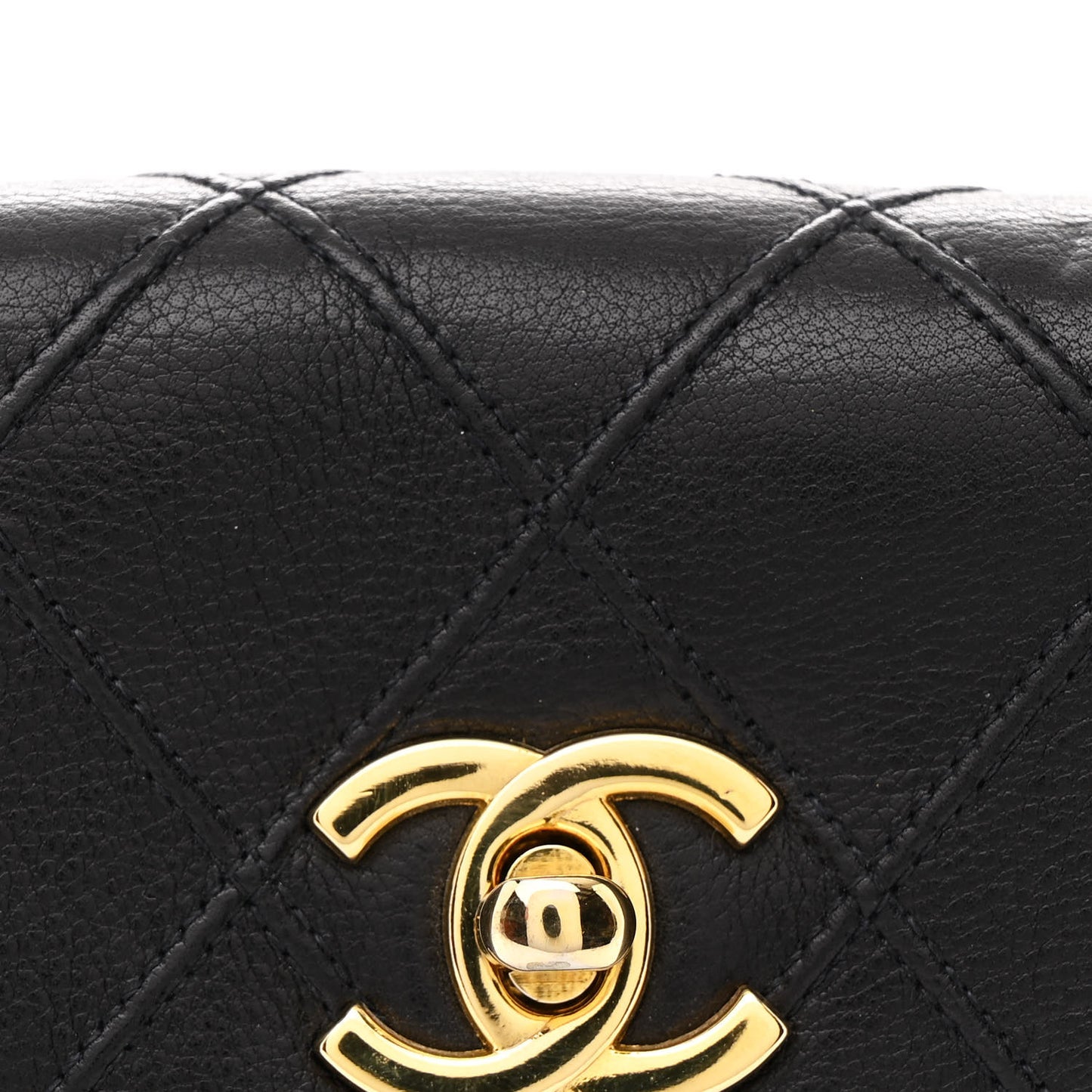 Calfskin Quilted Flap Waist Belt Bag 85 34 Black