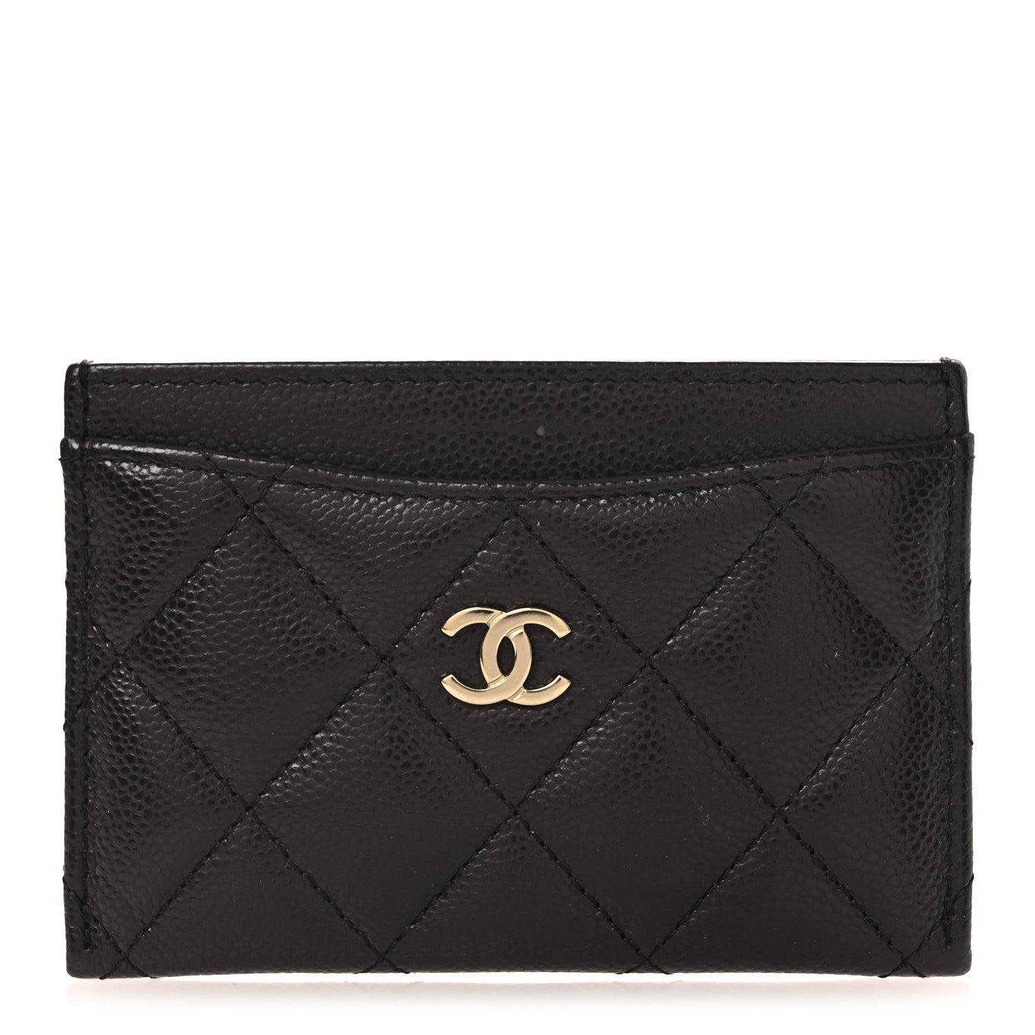 Chanel Caviar Quilted Card Holder Dark Brown 1 of 9