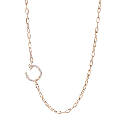 Cartier 18K Pink Gold Diamond Juste Un Clou Chain Necklace 1 of 5