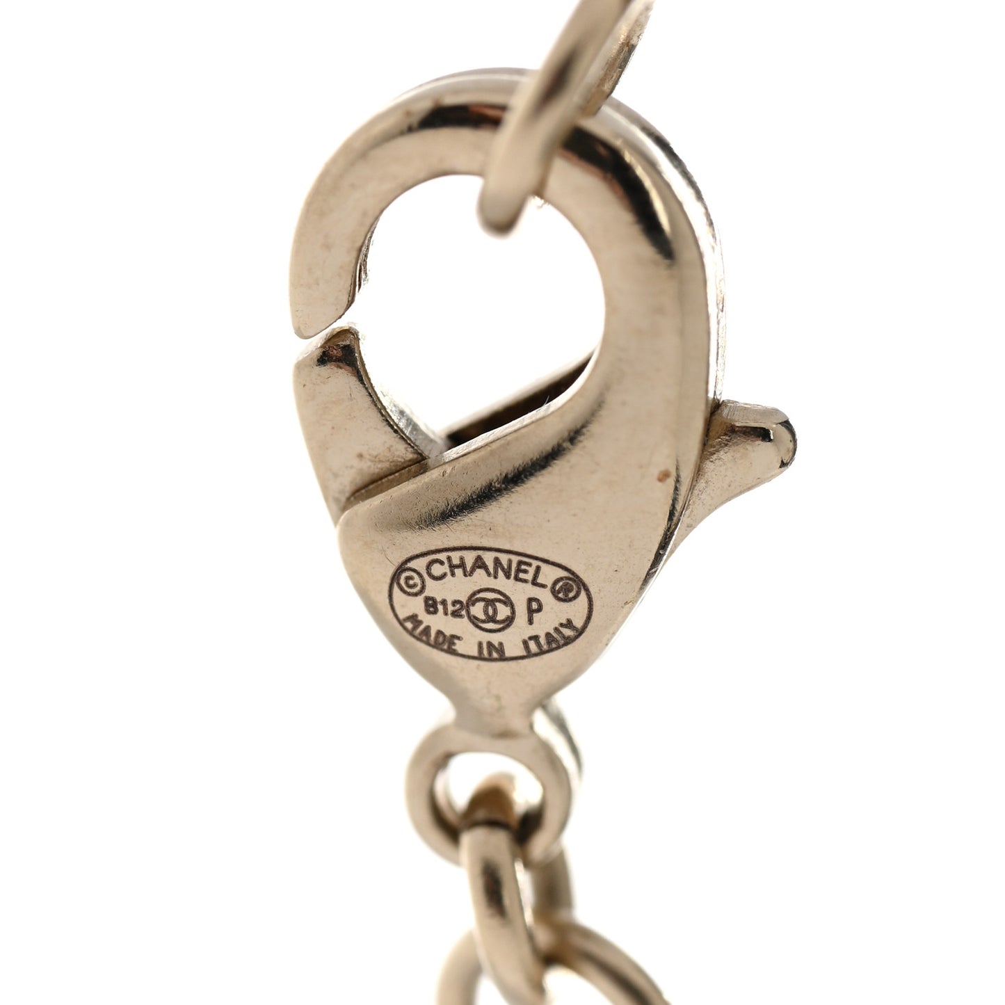 Baguette Crystal CC Necklace Light Gold