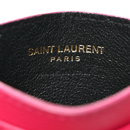 Saint Laurent Grain De Poudre Matelasse Chevron Monogram Credit Card Case 6 of 9
