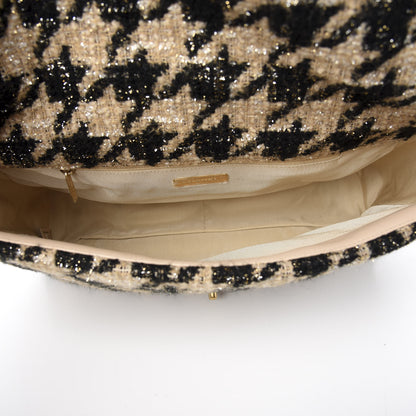 Chanel Tweed Maxi 19 Flap Beige Black 4 of 10