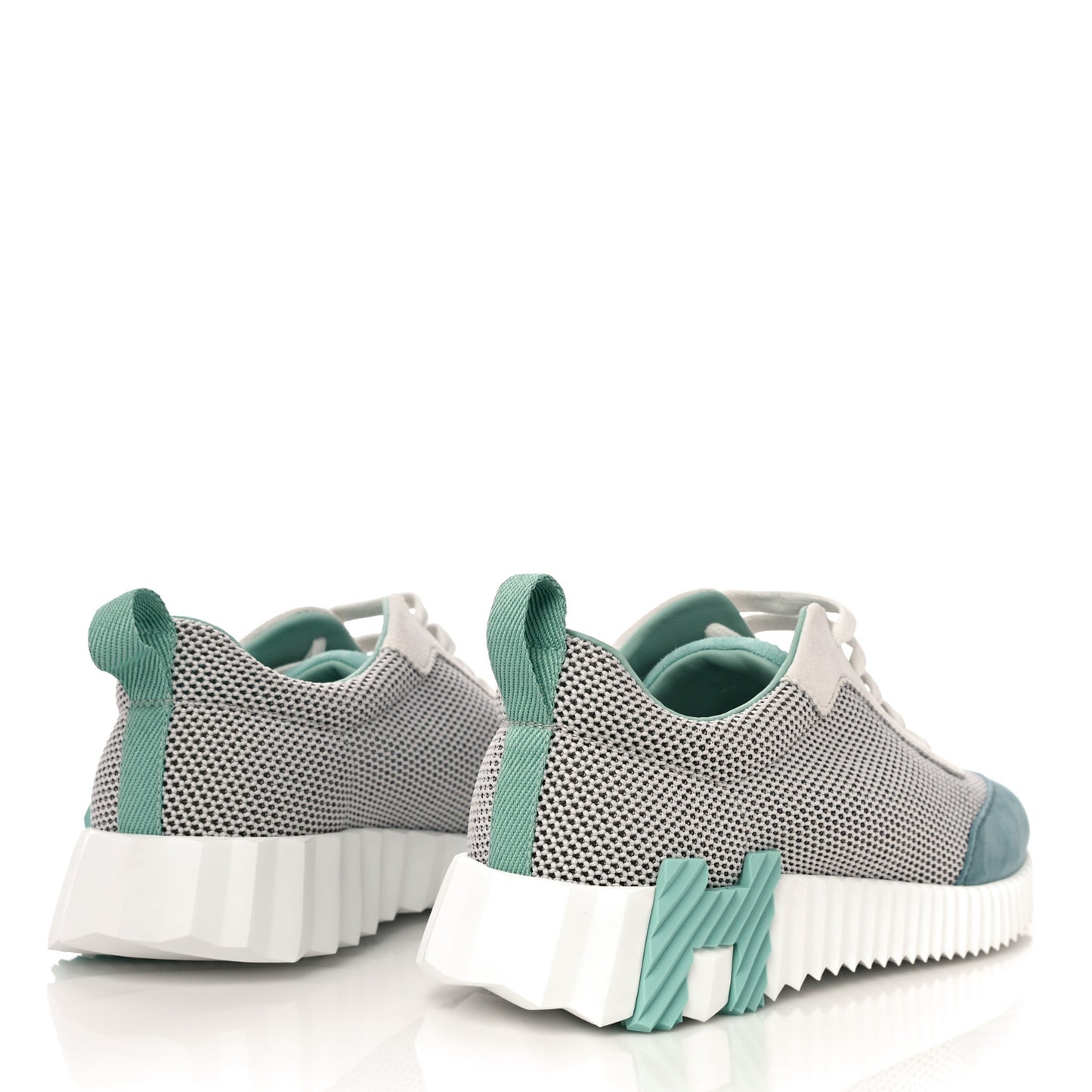 Air Mesh Suede Goatskin Bouncing Sneakers 37.5 Vert D'Eau