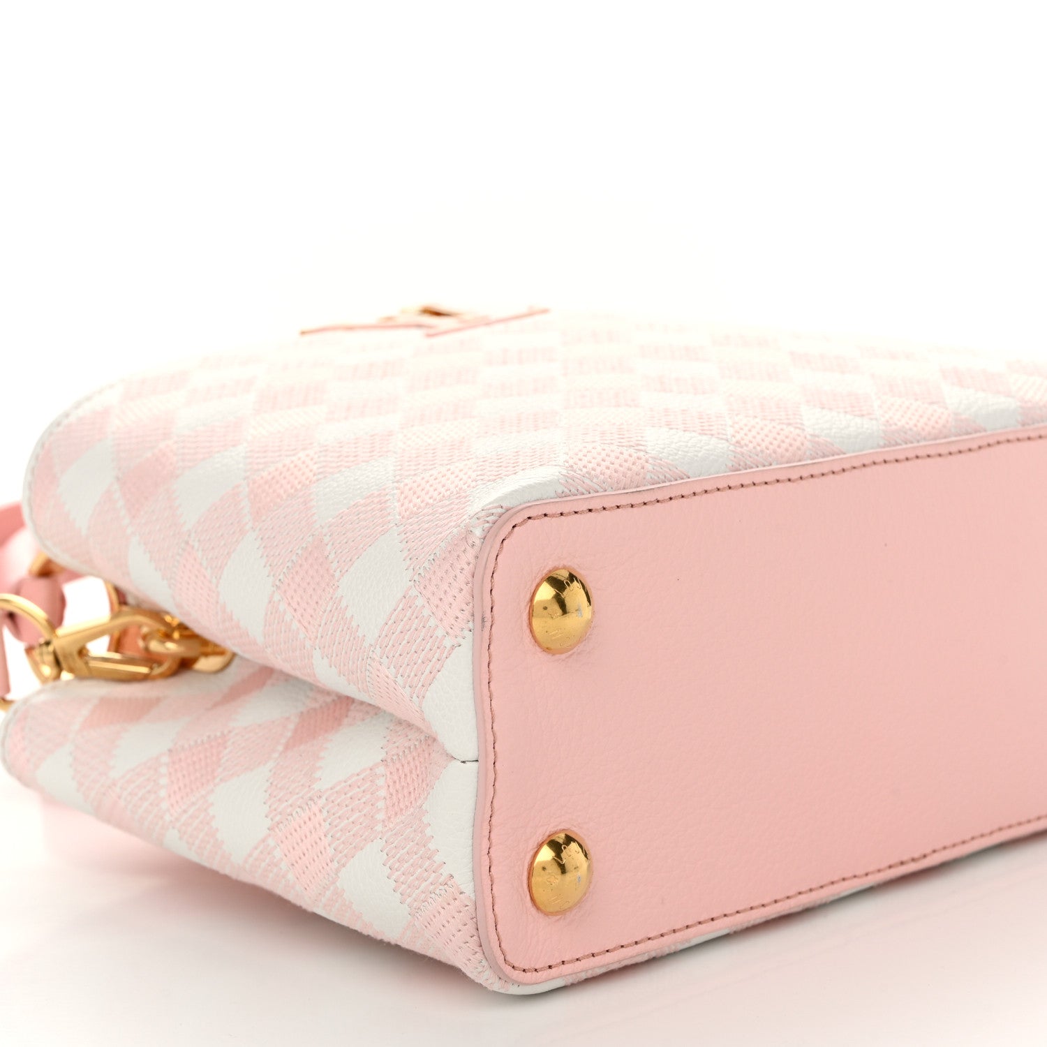 Louis Vuitton Taurillon Embroidered Vichy Capucines BB Light Pink 8 of 9