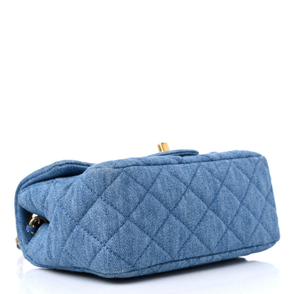Chanel Denim Quilted Mini Pearl Crush Flap Blue 4 of 11
