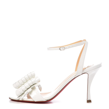 Christian Louboutin Patent Miss Valois 85 Bow Sandals 40 Latte 1 of 7