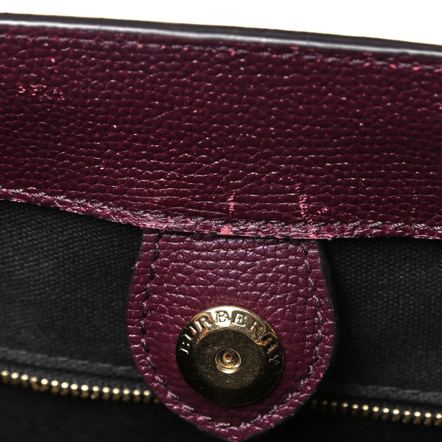 Grainy Calfskin House Check Medium Banner Tote Elderberry
