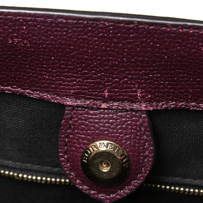 Burberry Grainy Calfskin House Check Medium Banner Tote Elderberry 14 of 15