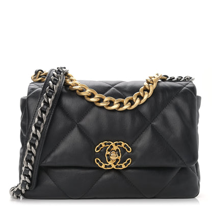 Chanel Goatskin Quilted Medium Chanel 19 Flap Black 1 of 11