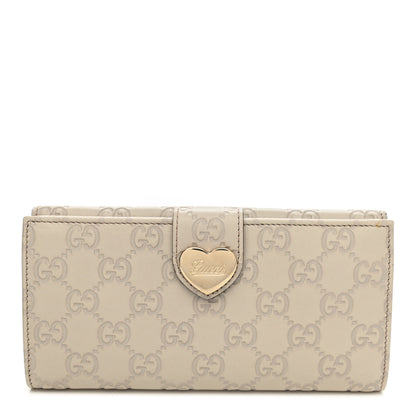 Gucci Guccissima Heart Continental Wallet Off White 1 of 10
