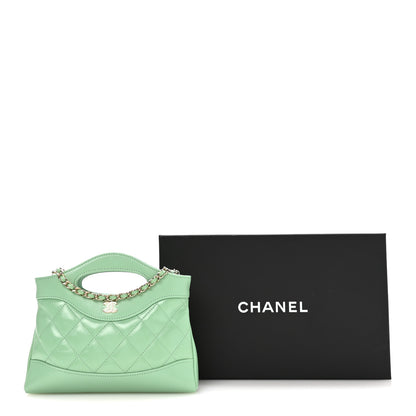 Chanel Shiny Crumpled Calfskin Quilted Nano 31 Shopping Bag Light Green 11 of 11