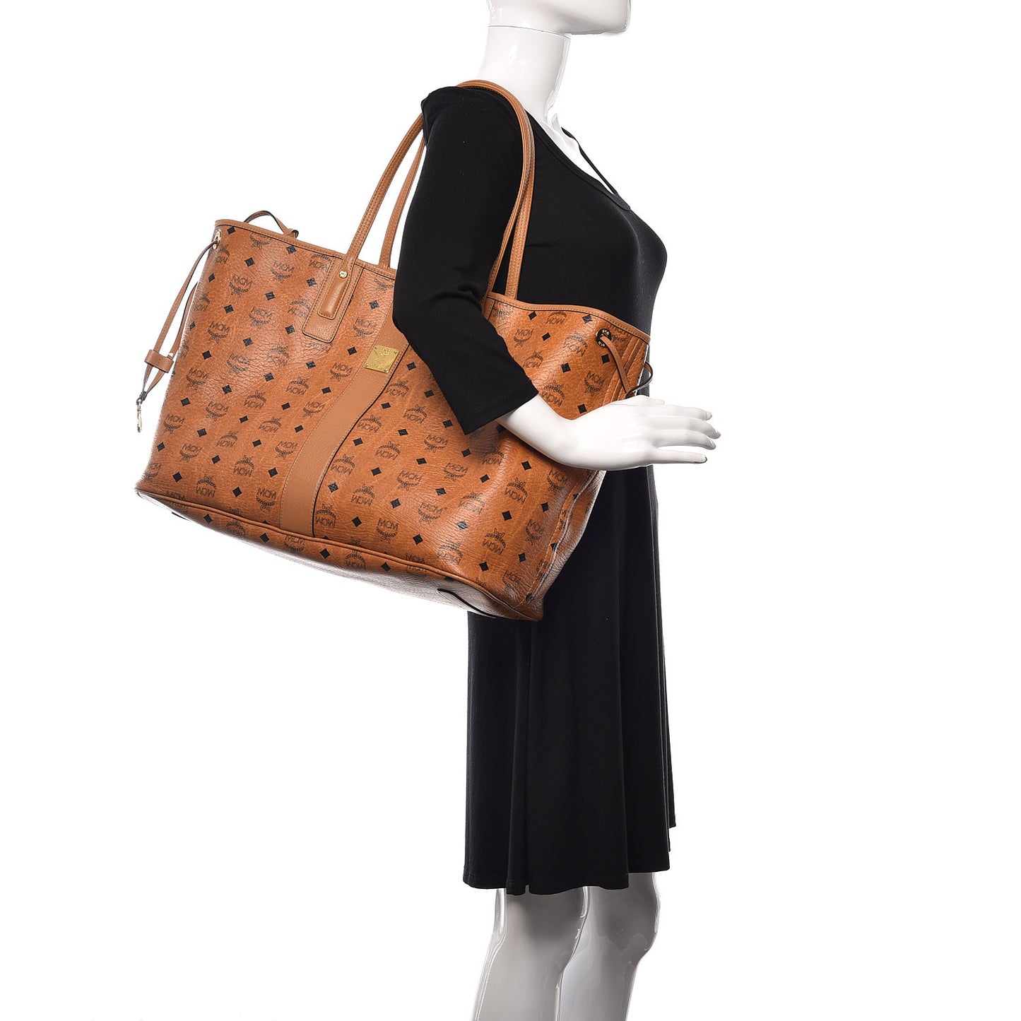 Visetos Large Liz Reversible Shopper Tote Cognac