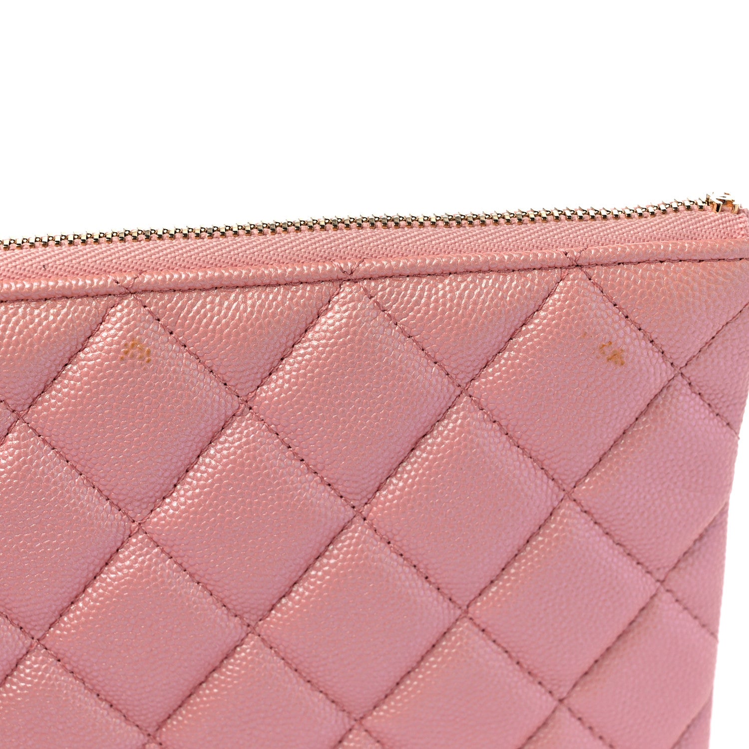Chanel Iridescent Caviar Quilted Medium Cosmetic Case Rose Pink 10 of 11