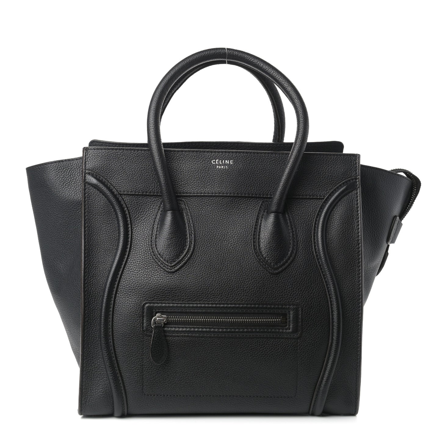 Drummed Calfskin Mini Luggage Black