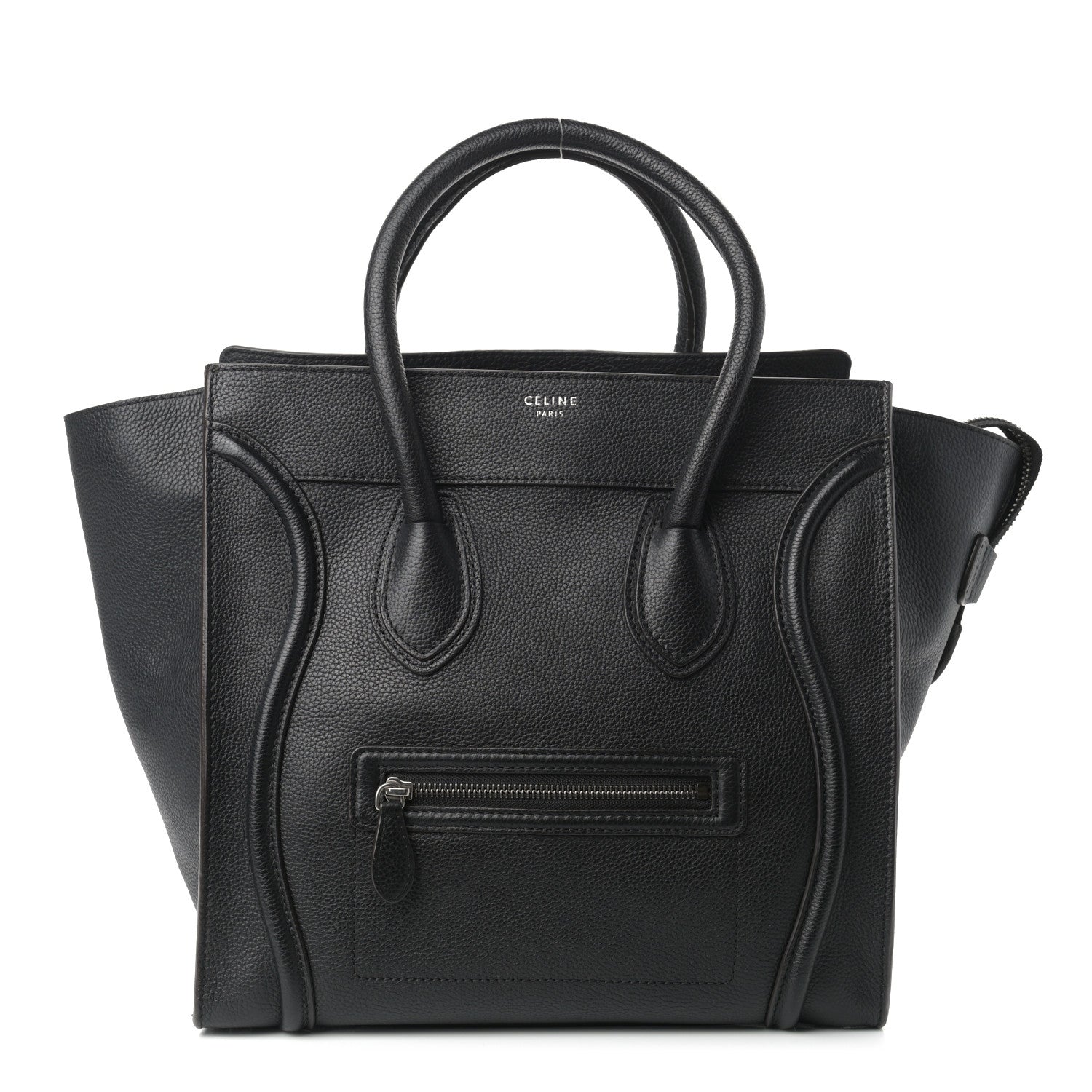 Celine Drummed Calfskin Mini Luggage Black 1 of 11