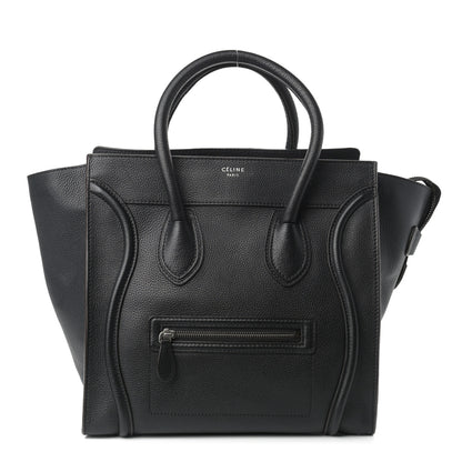 Celine Drummed Calfskin Mini Luggage Black 1 of 11