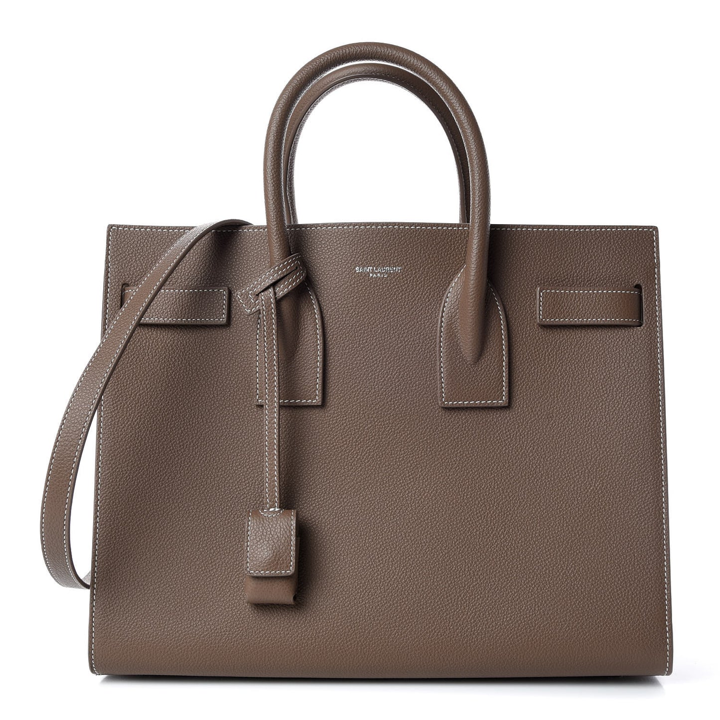 Grained Calfskin Small Sac De Jour Taupe