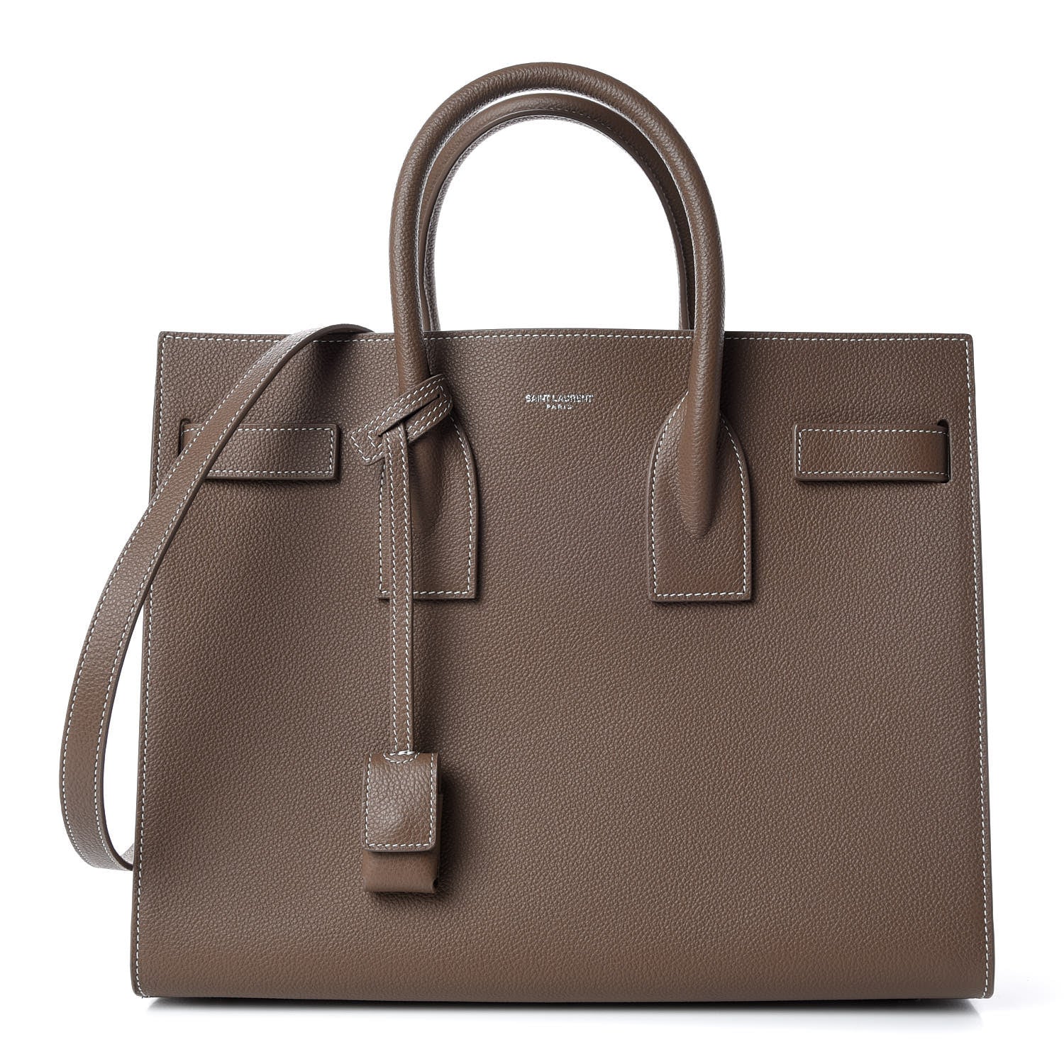 Saint Laurent Grained Calfskin Small Sac De Jour Taupe 1 of 9