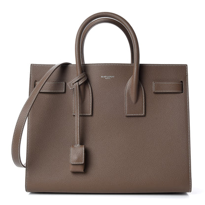 Saint Laurent Grained Calfskin Small Sac De Jour Taupe 1 of 9