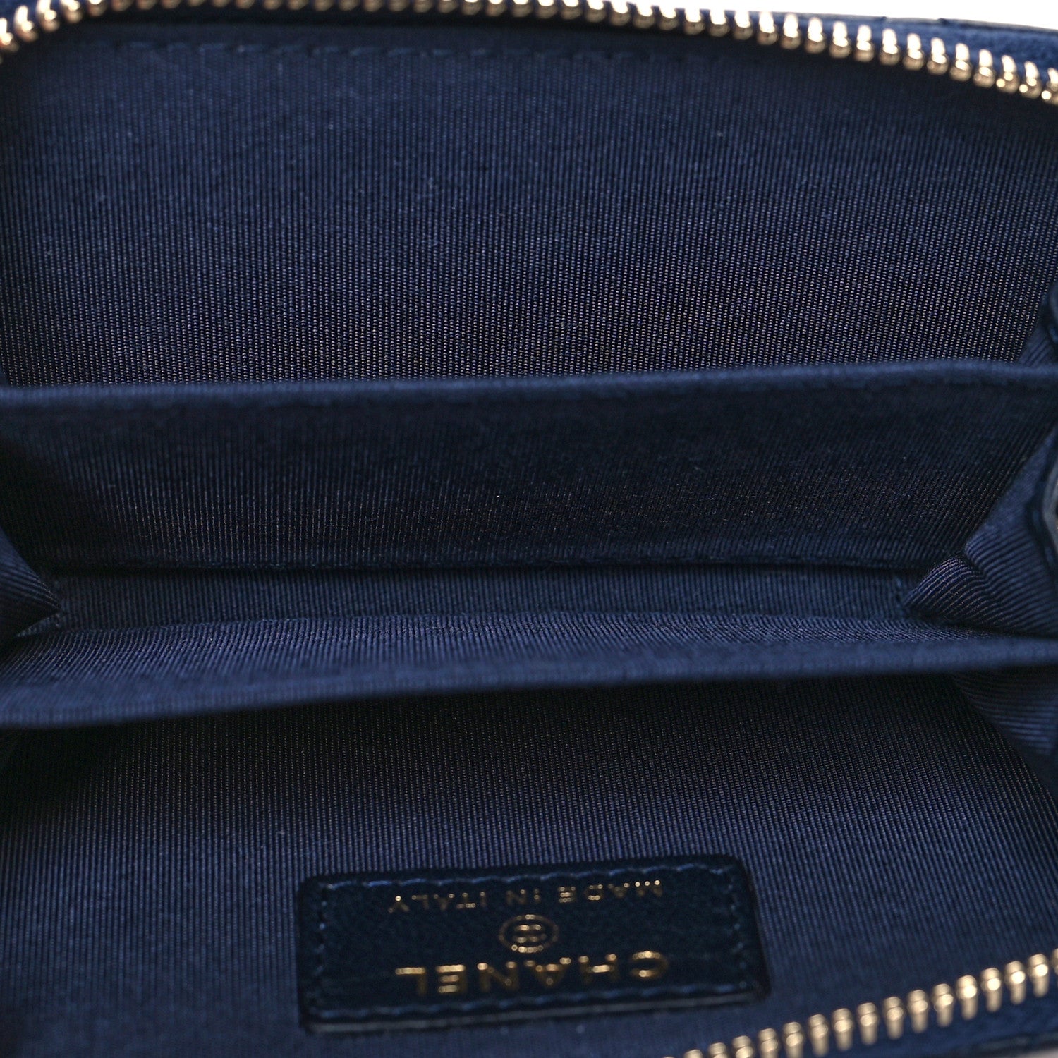 Chanel Lambskin Lucky Charms Zip Coin Purse Navy 5 of 9