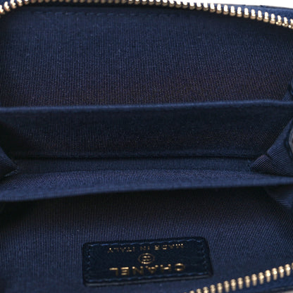 Chanel Lambskin Lucky Charms Zip Coin Purse Navy 5 of 9