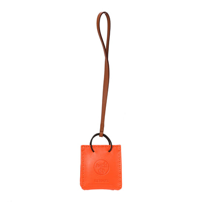 Hermes Milo Lambskin Swift Shopping Bag Charm Feu Gold 1 of 5