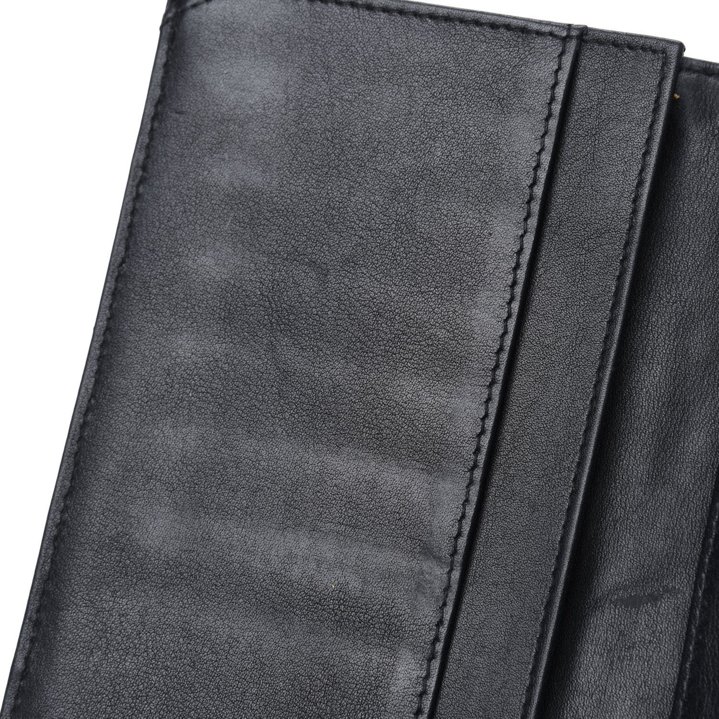 Patent Quilted Large Brilliant Flap Wallet Black