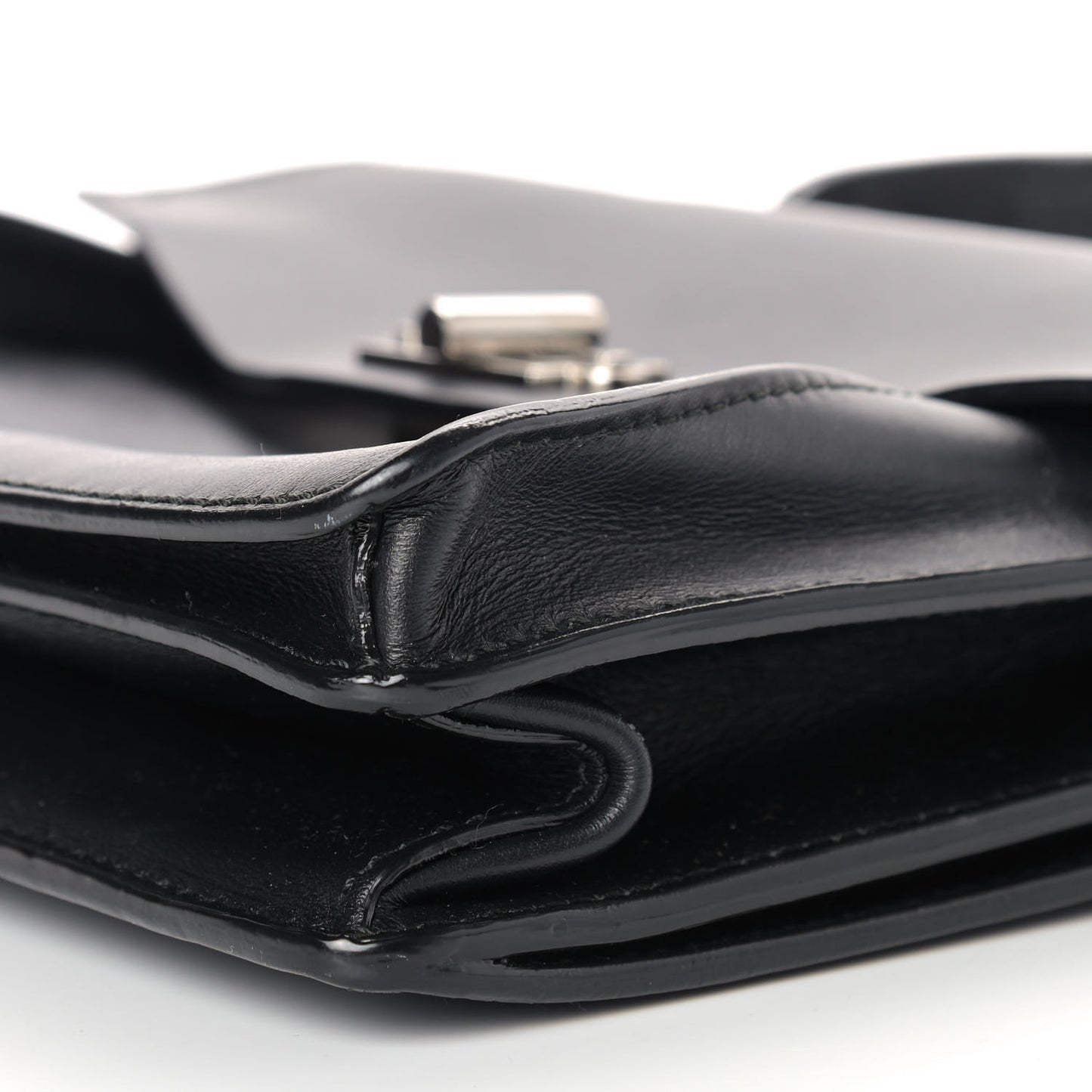 Calfskin Small Hava Top Handle Bag Black