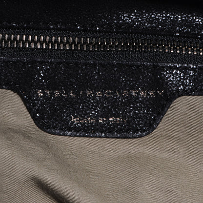 Stella McCartney Faux Leather Shaggy Deer Falabella Fold Over Tote Black 6 of 10