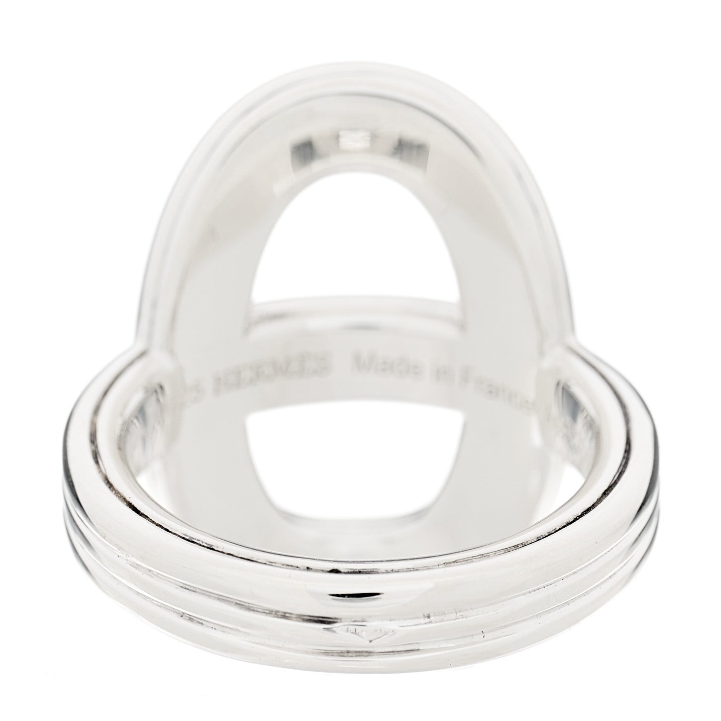 Hermes Sterling Silver Vertical Chaine d'Ancre 24 Ring 52 6 7 of 11