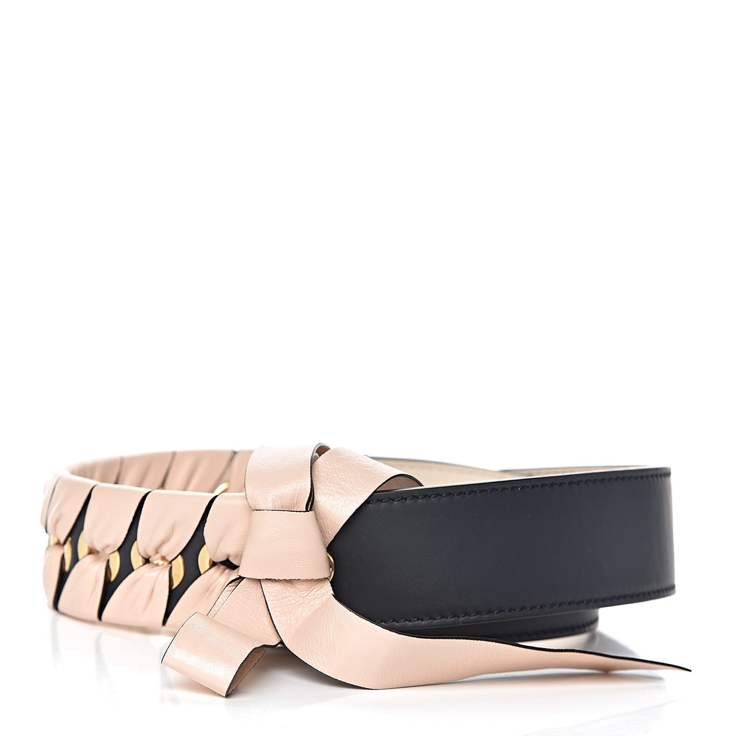 Vitello Century Nappa Lace Up Bow Strap You Blue Notte Plaster